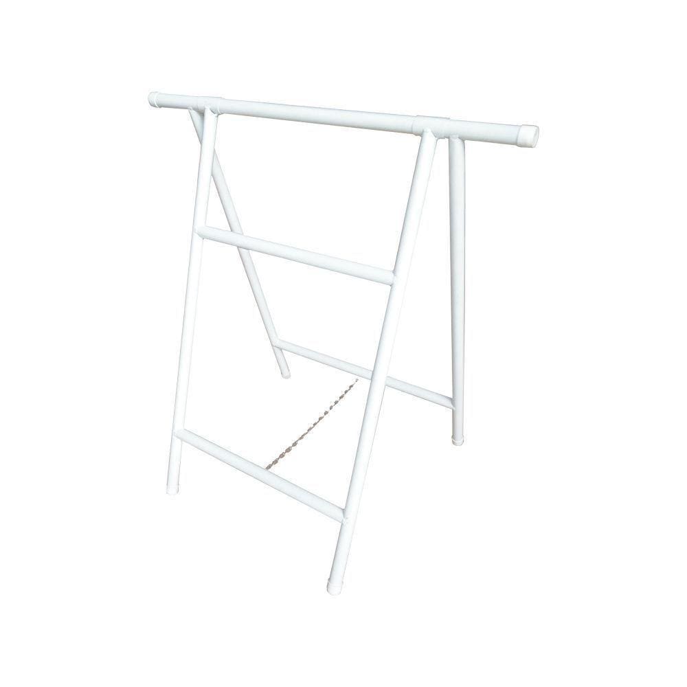 Kit Cavalete Tubolar Dobravel Com 2 Peças 90cm X 1 Metro Branco