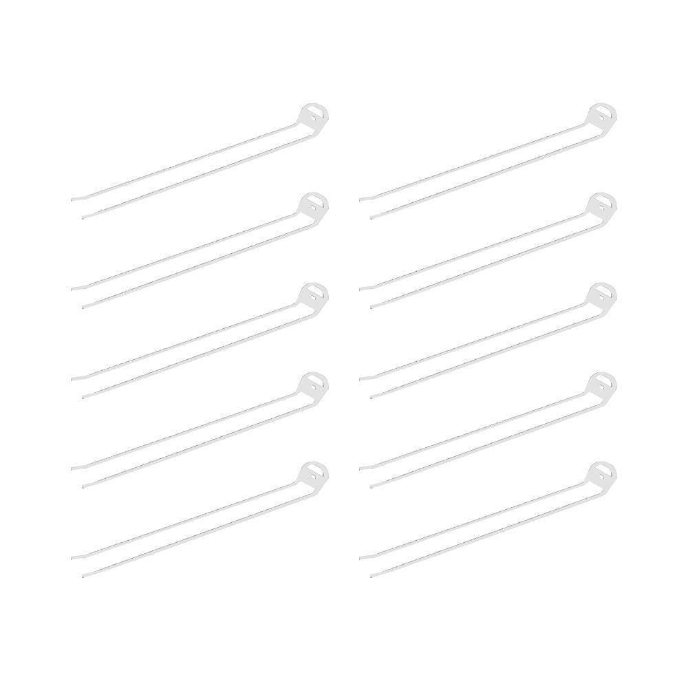 Kit Suporte De Vassouras Com 10 Peças Branco 25 Cm - Cor: Branco