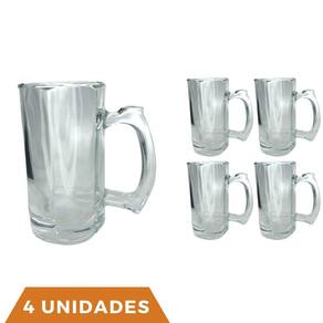 4 Caneca Cerveja e Chopp Restaurante Congelável 380ML