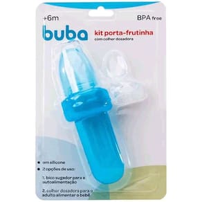 Kit Porta Frutinha e Colher Dosadora Buba 2 em 1 Azul