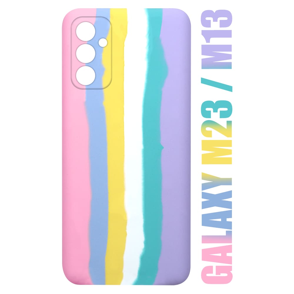 Capa Capinha case aveludada Arco Iris Candy Algodão Doce Para Galaxy M13 M135 / M23 M236 6.6 - Cell In Power25