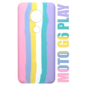 Capa case Capinha Aveludada Arco Iris Candy Compatível Moto G6 Play XT1922 5.7 + Película De Vidro 3D - Cell In Power25