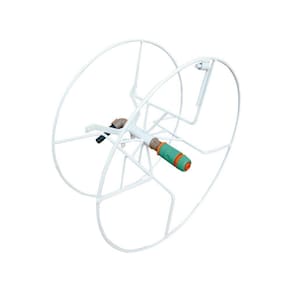 Enrolador De Mangueira Com Engate Rapido Para Jardim - Cor: Branco