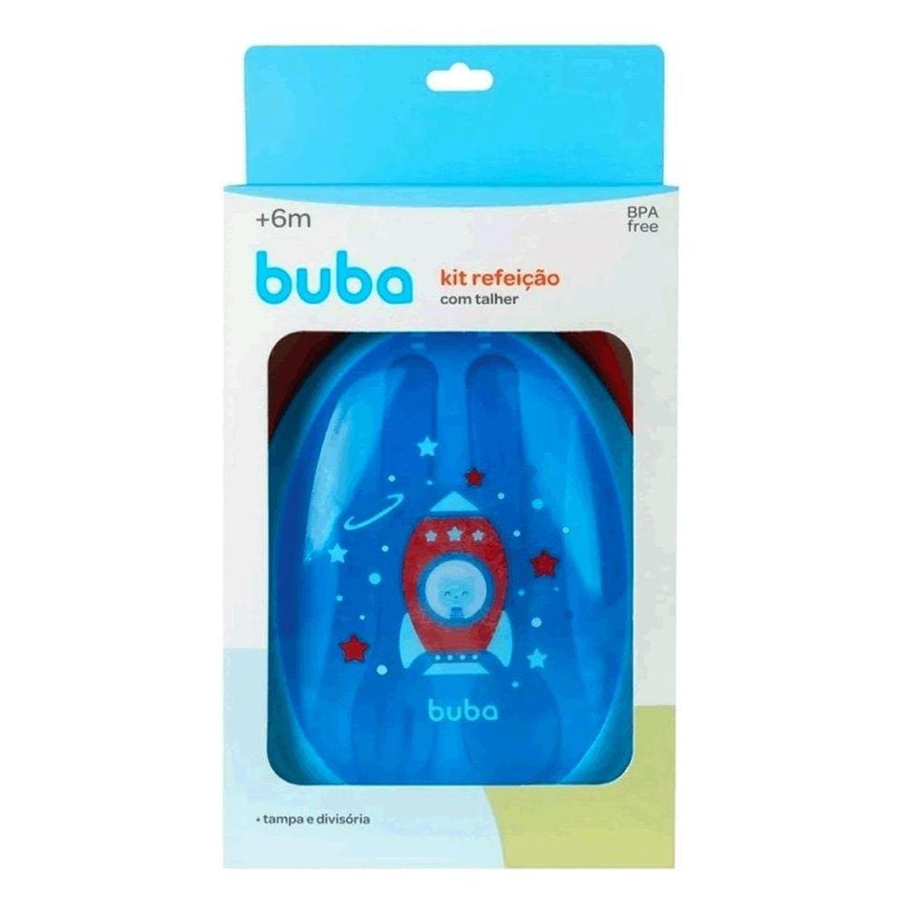 Kit Refeição com Talher Foguete Azul - Buba 13514