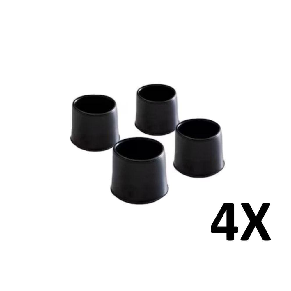 Kit 4 Ponteira Cadeiras Mesa Pés Móveis Tubos Preta 1``
