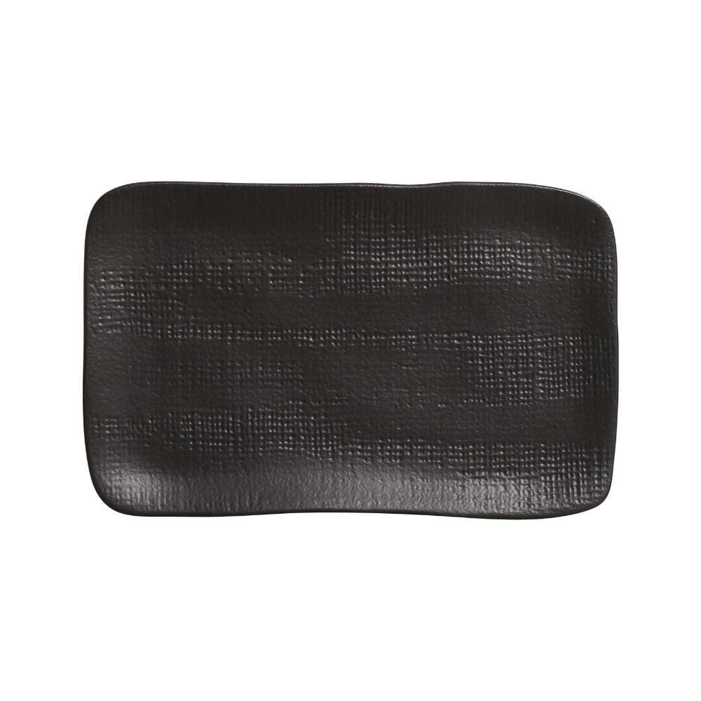 CONJUNTO C/ 4 TRAVESSAS RETANGULAR MÉDIA JUTA PRETO MATTE 27x16 cm