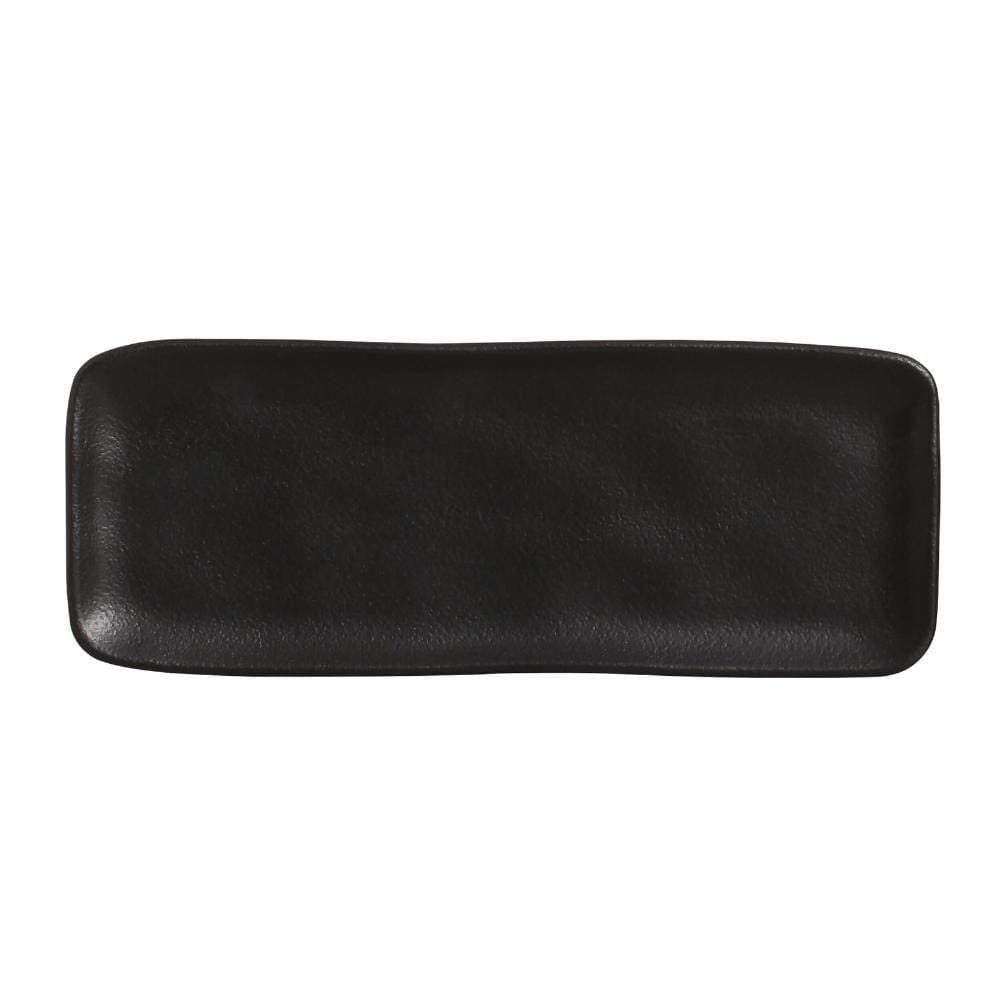 CONJUNTO C/ 4 TRAVESSAS RETANGULAR MÉDIA ORGÂNICO PRETO MATTE 33x13 cm