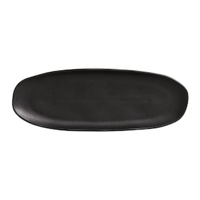 CONJUNTO C/ 4 TRAVESSAS OVAL RASA GRANDE ORGÂNICO PRETO MATTE 36x13 cm