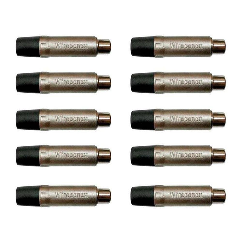 Kit Plug Rca Femea Nickel Plt Wc 1222 Fl Bk Ni 10Un Wirec