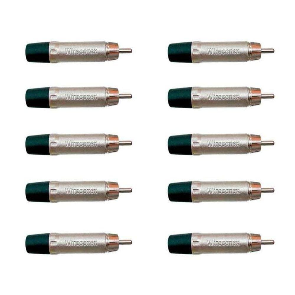 Kit Conector Plug Rca Macho Wc 1212 Bk  10Un  Wireconex - P