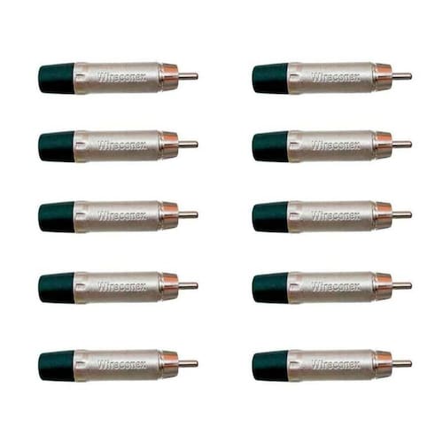 imagem-Kit Conector Plug Rca Macho Wc 1212 Bk  10Un  Wireconex - P