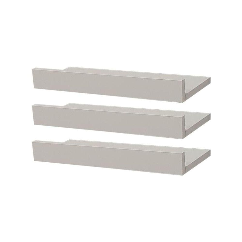 Kit 3 Prateleiras Porta Quadros 50 x 10cm Branca Suporte Invisível
