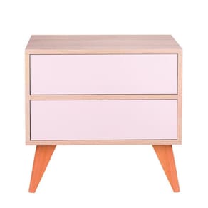 Sapateira com Portas Vicenza Carvalho e Rosa Claro 60 x 40cm