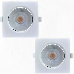Kit 2 Spots Led Embutir Avant 5W 6500K Bivolt Luz Branca - Quadrado