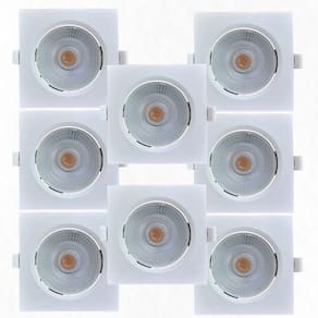 Kit 8 Spots Led Embutir Avant 5W 6500K Bivolt Luz Branca - Quadrado