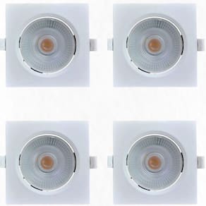 Kit 4 Spots Led Embutir Avant 5W 6500K Bivolt Luz Branca - Quadrado