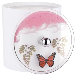 Lixeira Decorada Rosa Com Borboleta 20 X 20cm