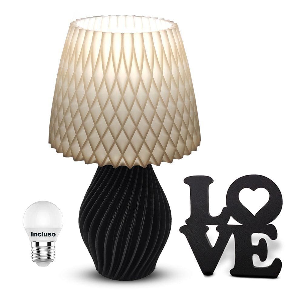 Abajur Luminária E Palavra Love para Decoração do quarto