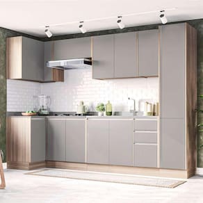 cozinha compacta campanele 13 pt 3 gv castanho e cinza