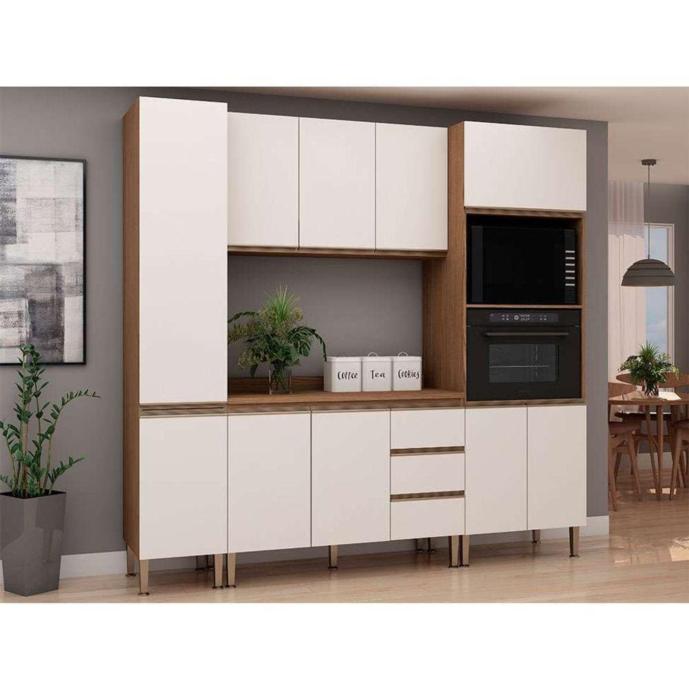 cozinha compacta hortencia 10 pt 3 gv Ébano e off white