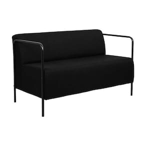 sofá 2 lugares lino linho preto