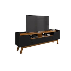 Rack Florença 1.8 Preto Fosco/Naturalle - Bechara Móveis