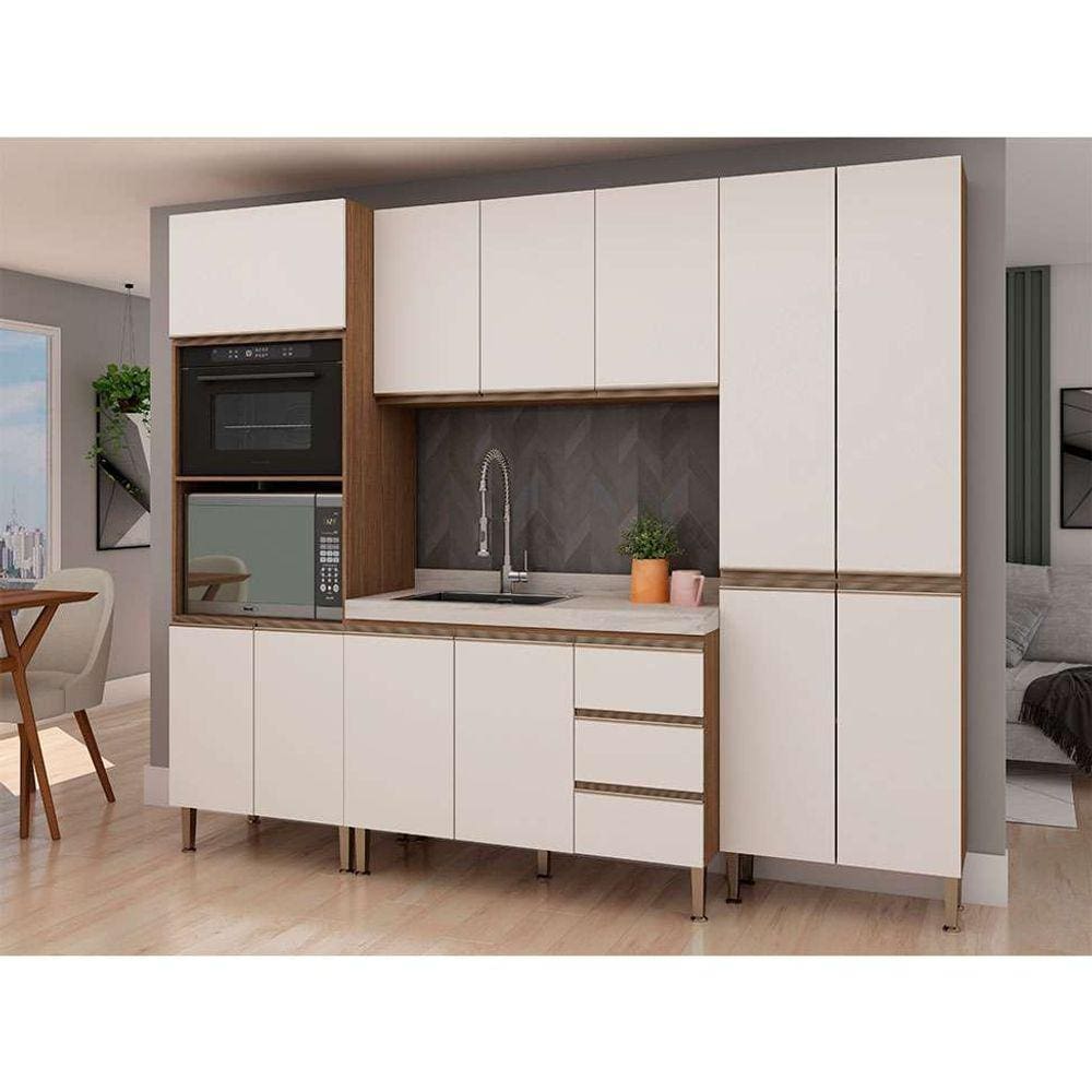 cozinha compacta orquídea 12 pt 3 gv Ébano e off white