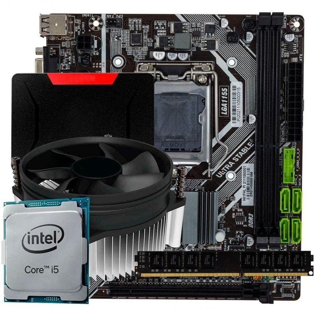 Kit Upgrade Intel Core I5 Terceira Geração H61 Lga1155 8gb De Ram Com Ssd 120gb