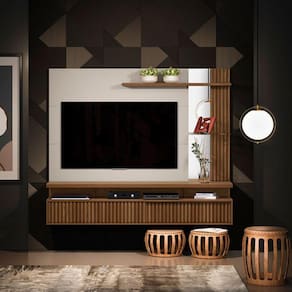 Painel Home Para Tv Até 60 Polegadas Maragogi Freijó/OffWhite - Linea Brasil
