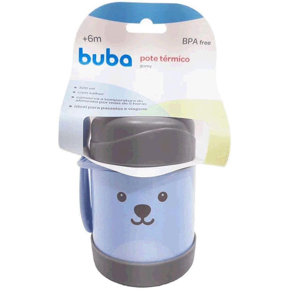 Pote Térmico Infantil Gumy Azul Buba Baby Papinha Do Bebê