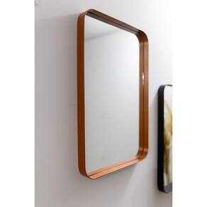 Espelho Luxo Quadrado Retrô 60X60cm Banheiro Sala Quarto Hall Moldura Rose Gold