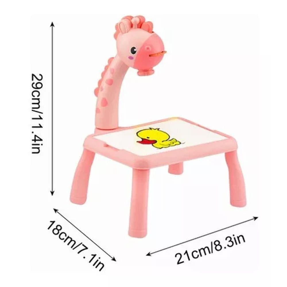 Mesa Rosa Didática Com Projetor Mesa De Desenho Infantil Criança