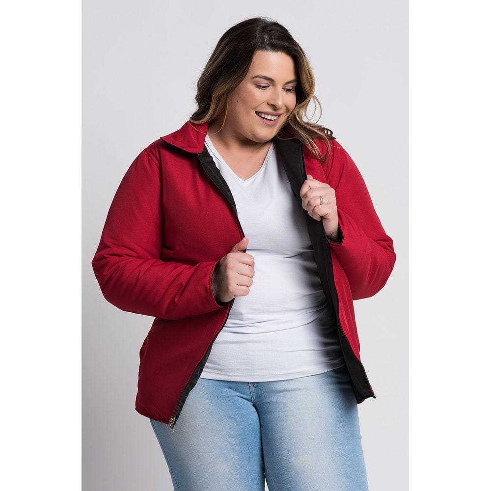 Jaqueta Feminina Plus Size Dupla Face Microfibra - Serena