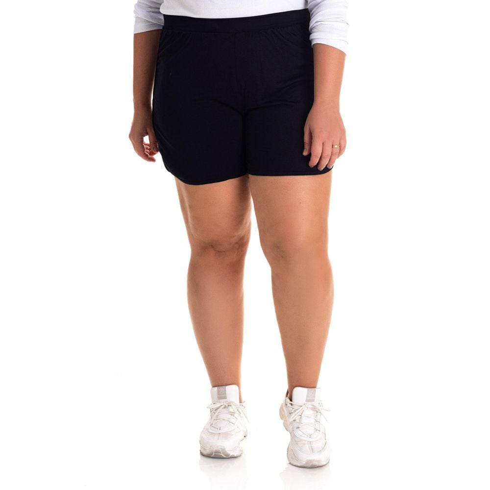 Shorts Feminino Plus Size Visco Transpasse Lateral - Serena