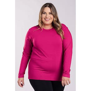 Blusa Feminina Manga Longa Plus Size Visco Confort Básica - Serena