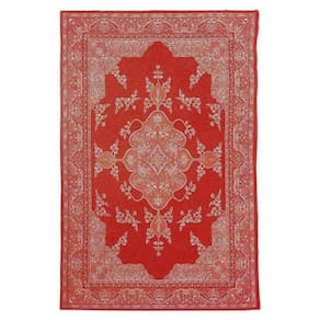 Tapete Sala Tabriz Vermelho 200X300 Cm Classico Tipo Belga
