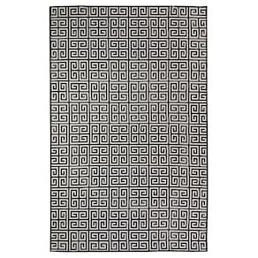 Tapete Sala Magia Geometrico Grego 200X300 Cm Preto Prata