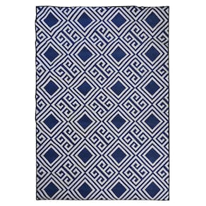 Tapete Sala Magia Geometrico Grego 200X300 Cm Azul