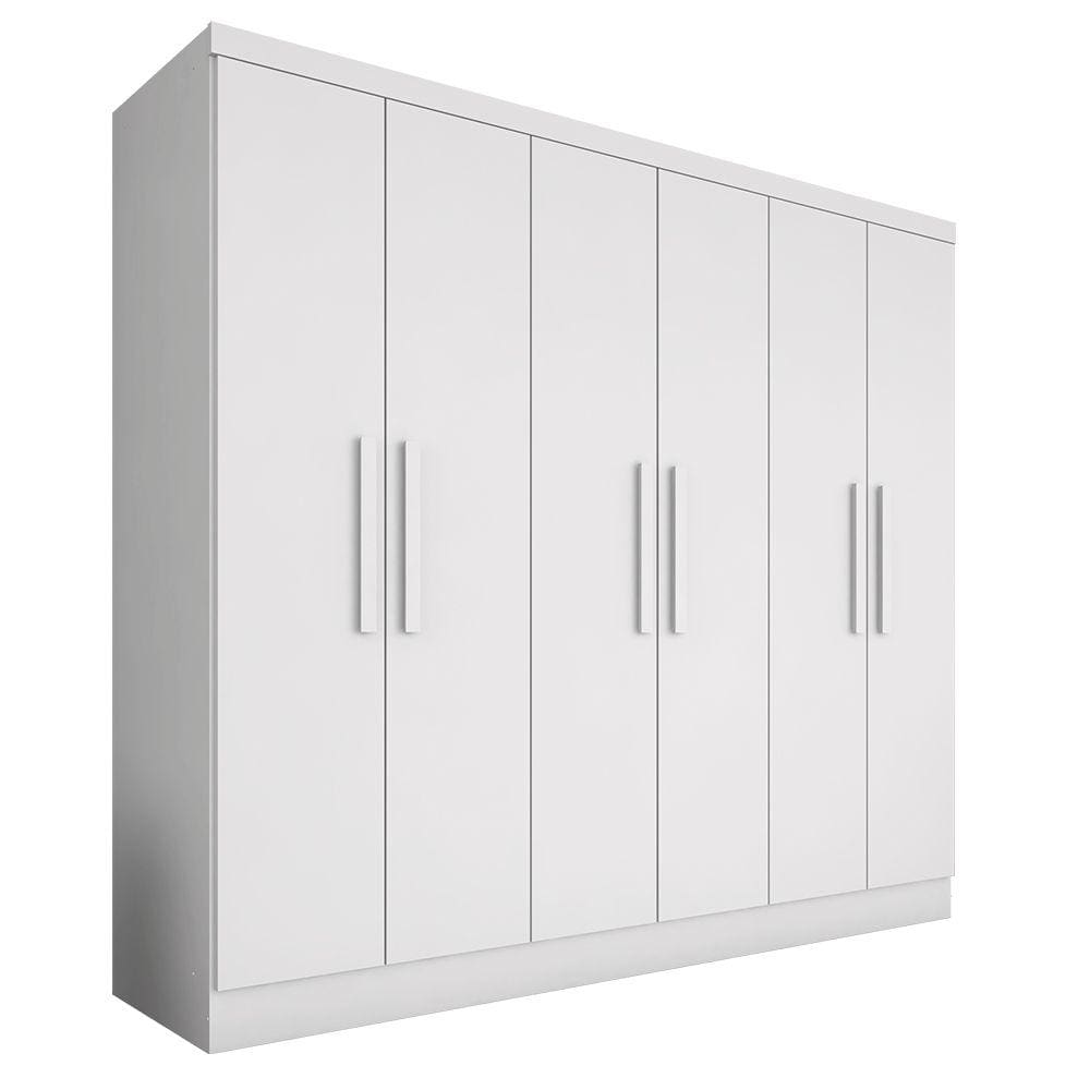 Guarda Roupa Casal 6 Portas Mariah Branco - Móveis Arapongas