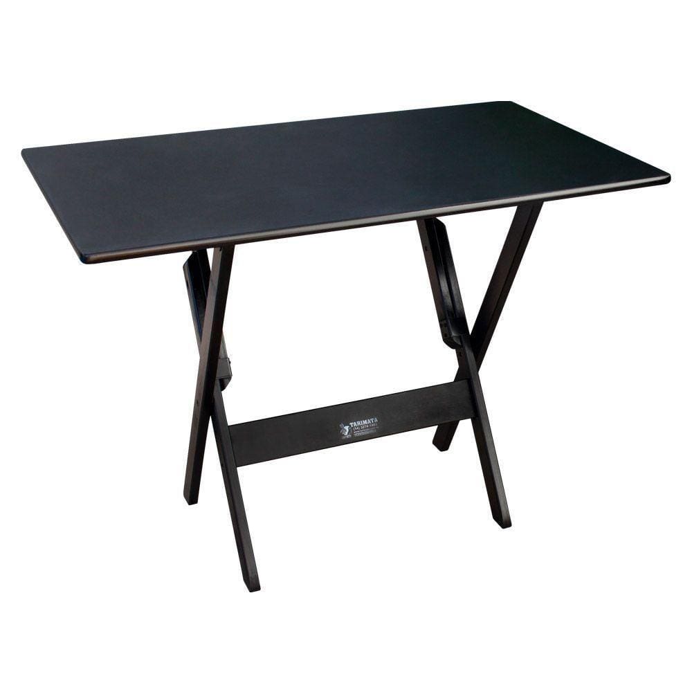 Mesa Dobrável Madeira 70x110 Preta - Cor: Preto