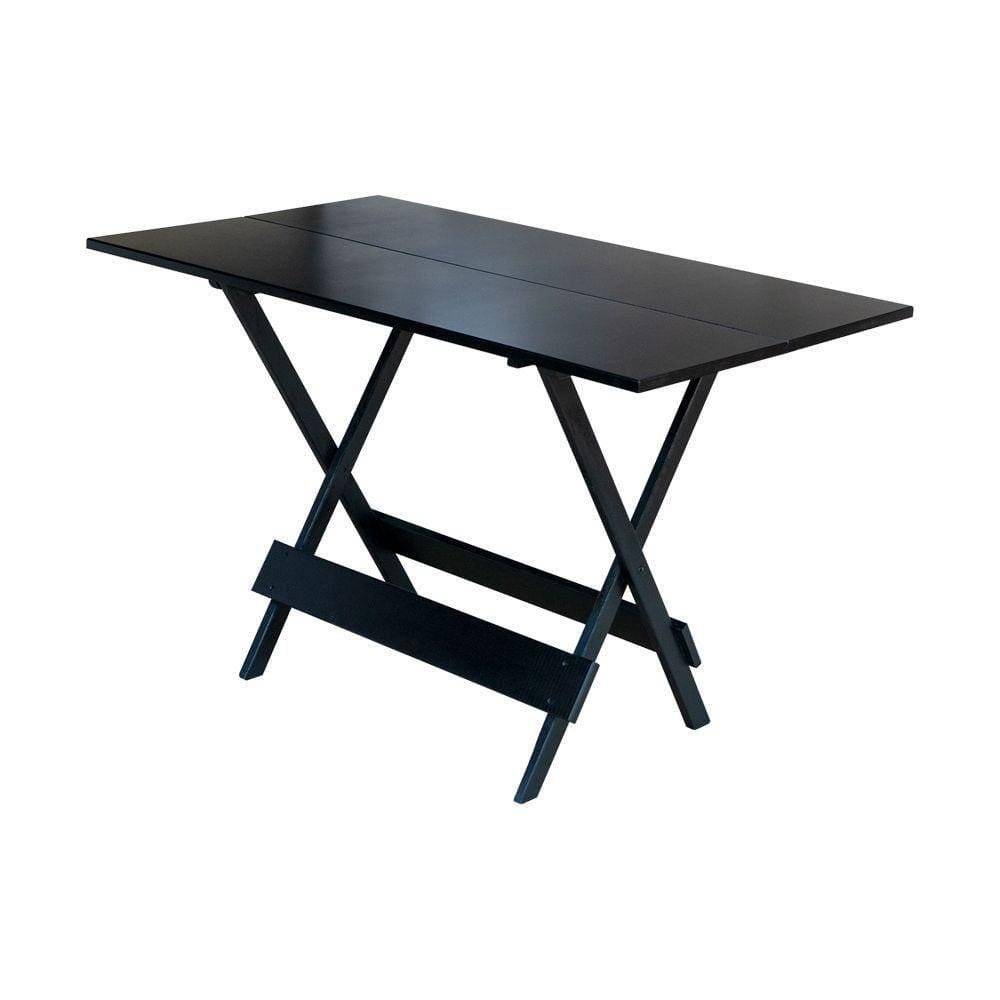 Mesa Dobrável Em Madeira Padrão 120X70 - Preto - Preto