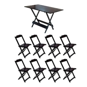 Conjunto Mesa De Madeira Dobravel 1,20X70 Tabaco 8 Cadeiras - Marrom