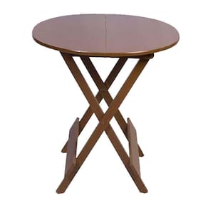 Mesa Redonda Dobrável Em Madeira Maciça 70X70 Imbuia