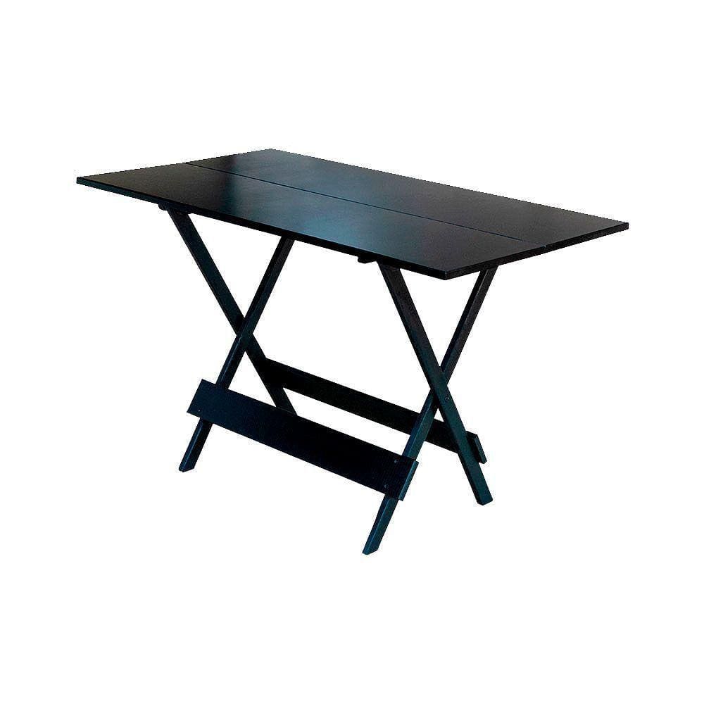 Mesa Dobravel De Madeira 120 X 70 - Preto - Preto