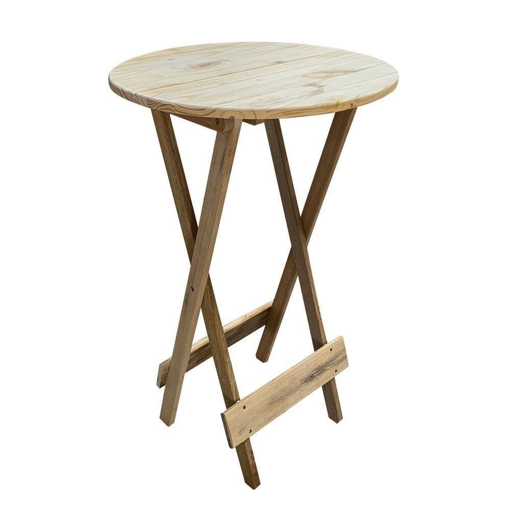 Mesa Bistrô De Madeira Dobrável Para Bar - Sem Pintura / Crua