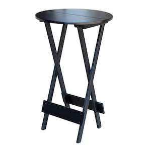 Mesa Bistrô Dobrável De Madeira Maciça - Preto - Preto
