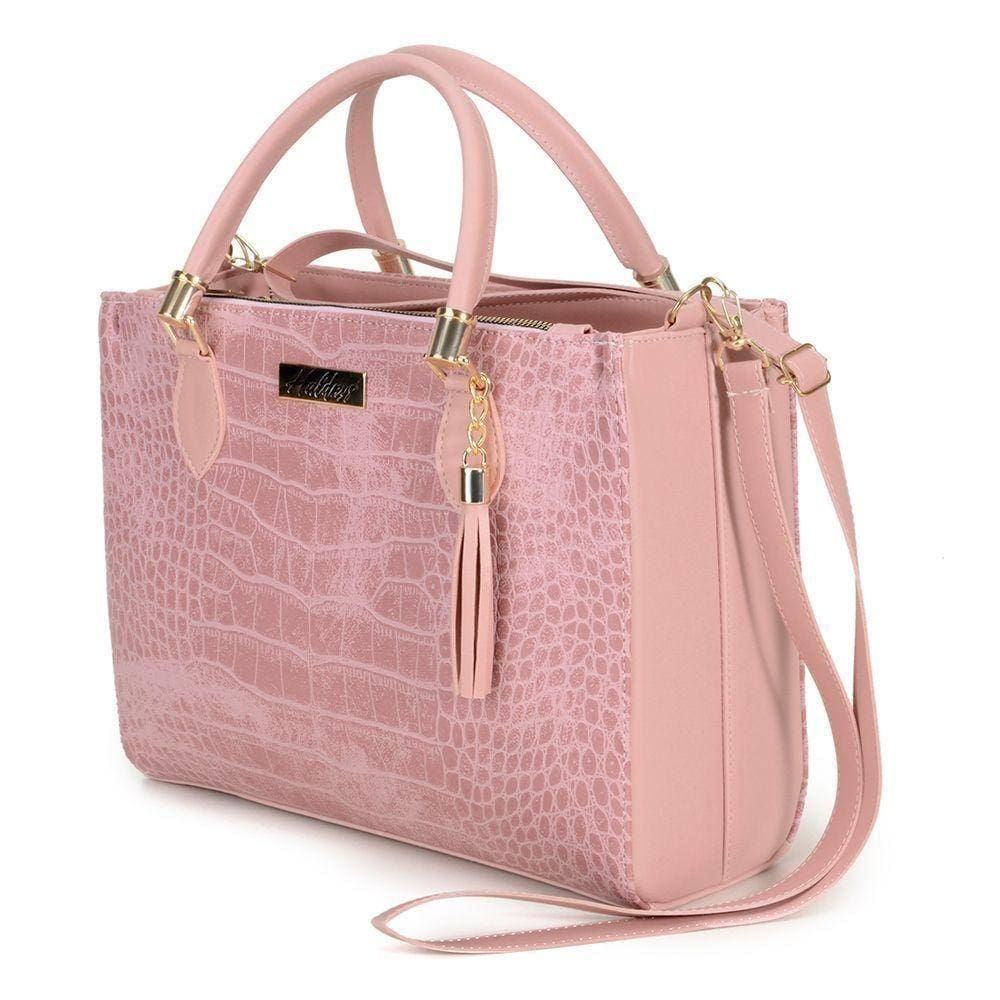Bolsa Transversal Com Alça De Mão Feminino Estampada E Detalhes Em Metal