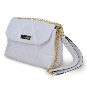 Bolsa Pequena Elegante Feminina Com Alça Transversal Detalhe De Corrente