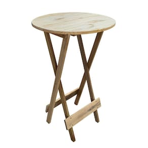 Mesa Bistrô Dobrável De Madeira Padrão - Sem Pintura/Crua - Marrom