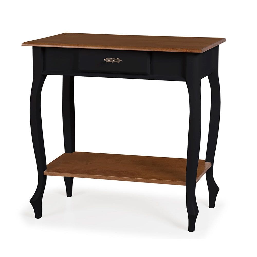 Aparador para Sala Pés Luis XV com Gaveta e Prateleira 1010P Linz Móveis - Preto/Imbuia